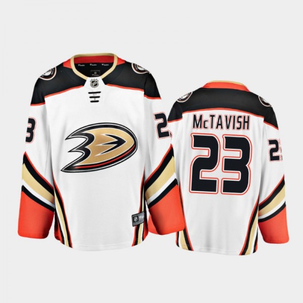 Men Anaheim Ducks Mason McTavish #23 Away White 2021 NHL Draft Jersey