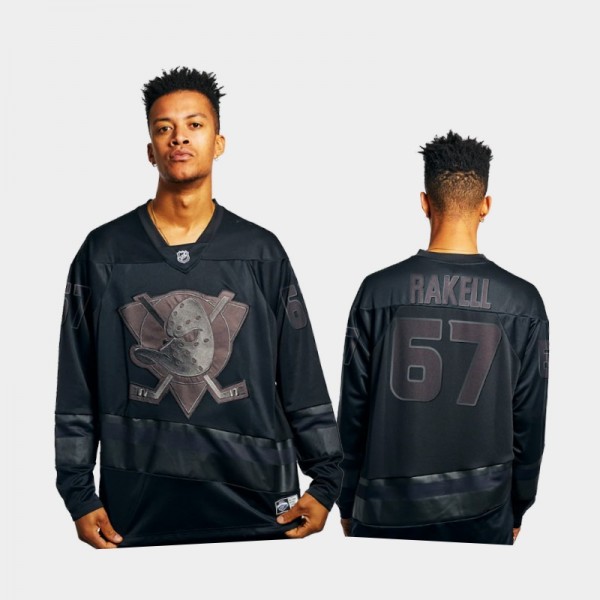 Men Anaheim Ducks Rickard Rakell #67 Majestic Athletic Black 2021 Replica Jersey