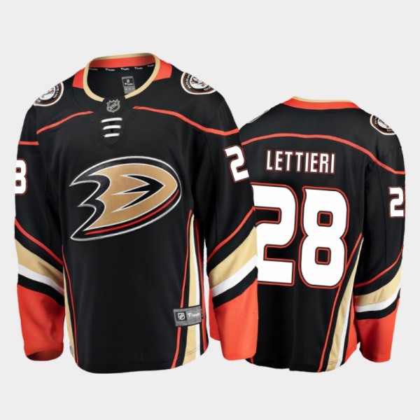 Anaheim Ducks #28 Vinni Lettieri Home Black 2021-22 Player Jersey
