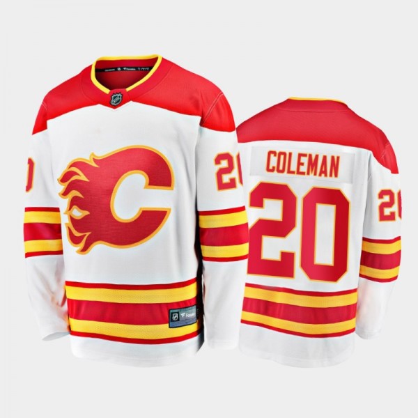 Calgary Flames #20 Blake Coleman Away White 2021 P...