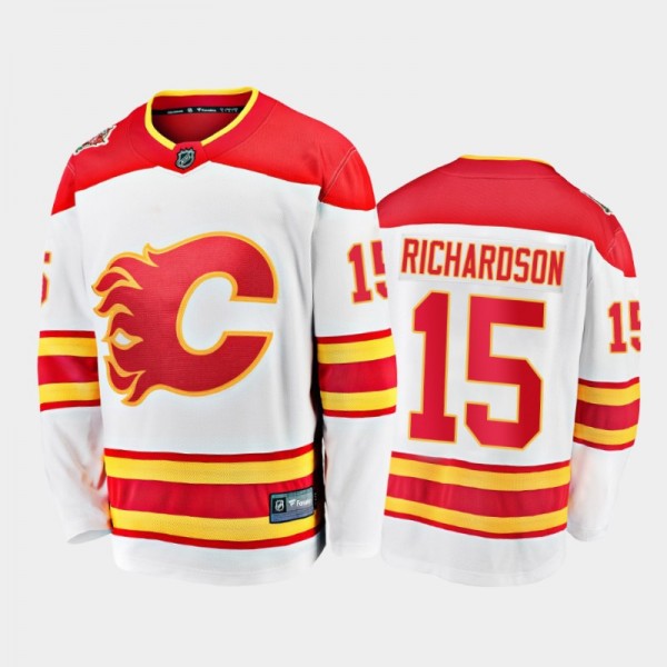 Calgary Flames #15 Brad Richardson Away White 2021-22 Player Jersey