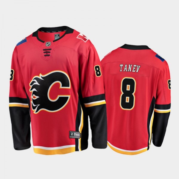 Calgary Flames Chris Tanev #8 Home Red 2020-21 Bre...
