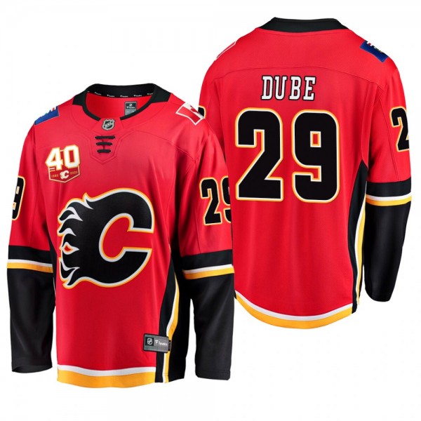 Calgary Flames Dillon Dube #29 40th Anniversary Red Home Jersey