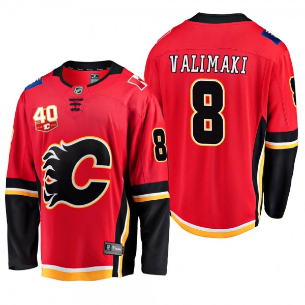Calgary Flames Juuso Valimaki #8 40th Anniversary Red Home Jersey