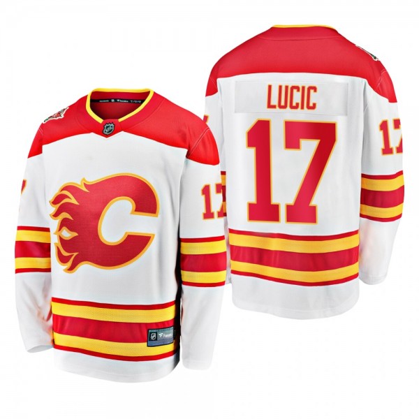 Calgary Flames Milan Lucic #17 2019 Heritage Classic White Breakaway Player Jersey