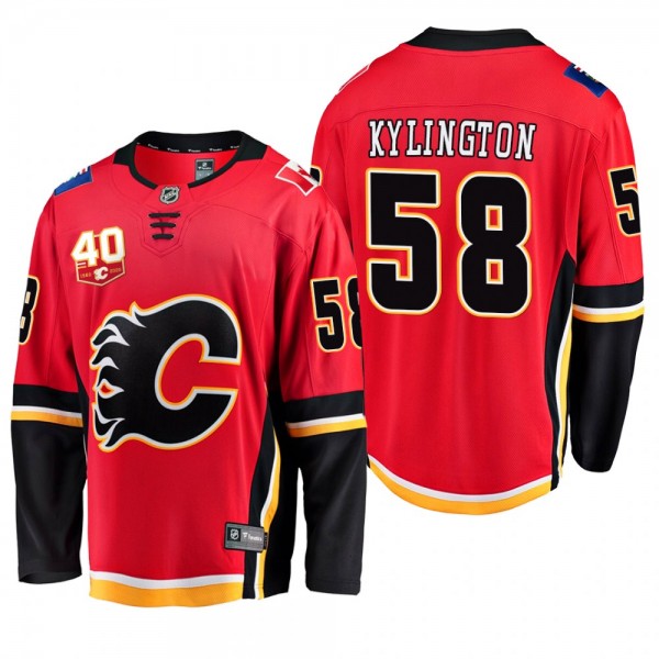 Calgary Flames Oliver Kylington #58 40th Anniversa...