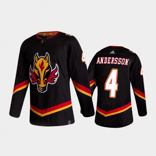 Men's Calgary Flames Rasmus Andersson #4 Reverse Retro 2020-21 Black Authentic Jersey