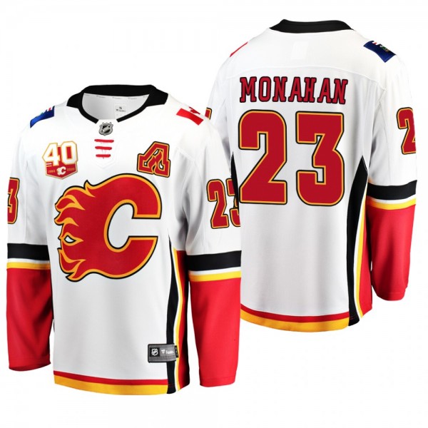 Calgary Flames Sean Monahan #23 40th Anniversary White Away Jersey
