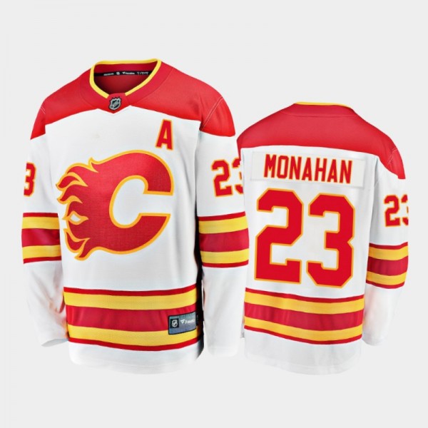 Calgary Flames Sean Monahan #23 Away White 2020-21 Premier Jersey