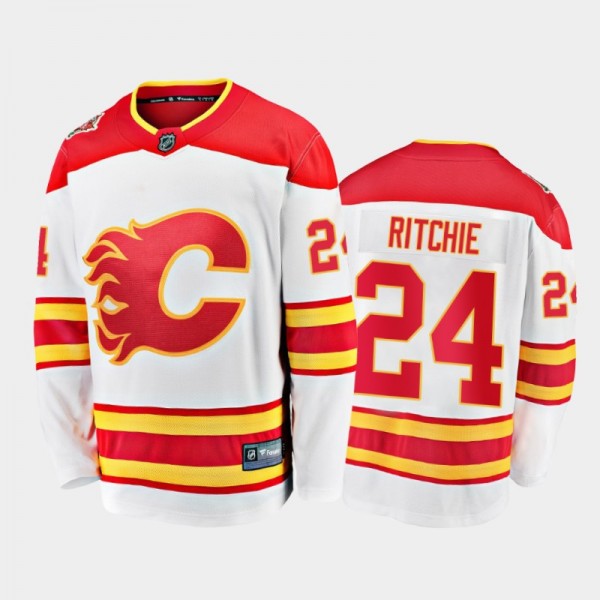 Brett Ritchie Calgary Flames Away White 2021 Player Jersey