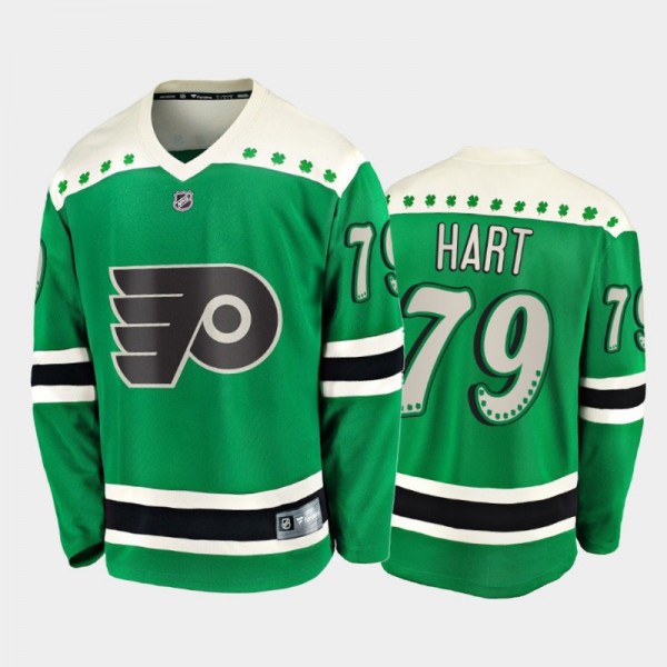 Men's Philadelphia Flyers Carter Hart #79 2021 St. Patrick's Day Green Jersey