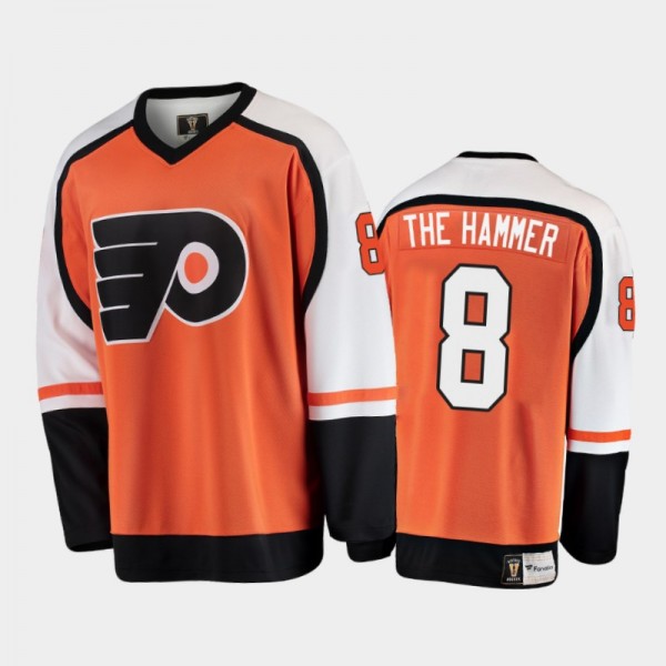 Men's Philadelphia Flyers Dave Schultz #8 Heritage Retired Player Nikename Orange Jersey