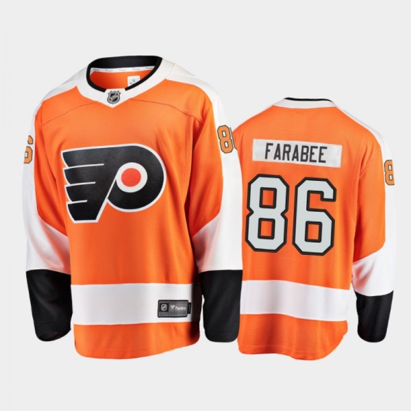 Philadelphia Flyers #86 Joel Farabee Home Orange 2021-22 Player Jersey
