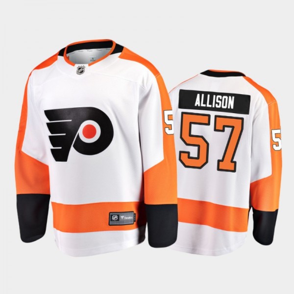 Men's Philadelphia Flyers Wade Allison #57 Away Wh...