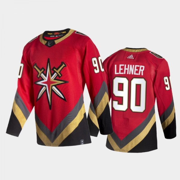 Vegas Golden Knights Robin Lehner #90 2021 Reverse Retro Red Fourth Authentic Jersey