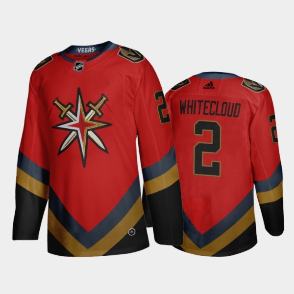 Vegas Golden Knights Zach Whitecloud #2 2021 Reverse Retro Red Fourth Authentic Jersey