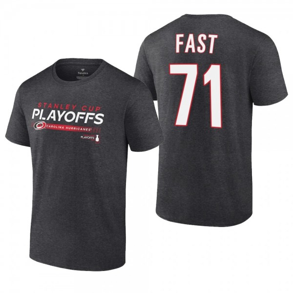 Jesper Fast 2022 Stanley Cup Playoffs Charcoal Hurricanes T-Shirt