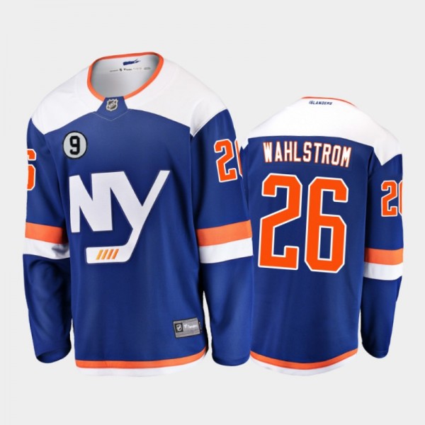 Oliver Wahlstrom New York Islanders No.9 patch Blue Honor Clark Gillies Jersey