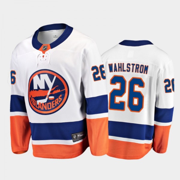 Islanders Oliver Wahlstrom #26 Away 2021-22 White ...