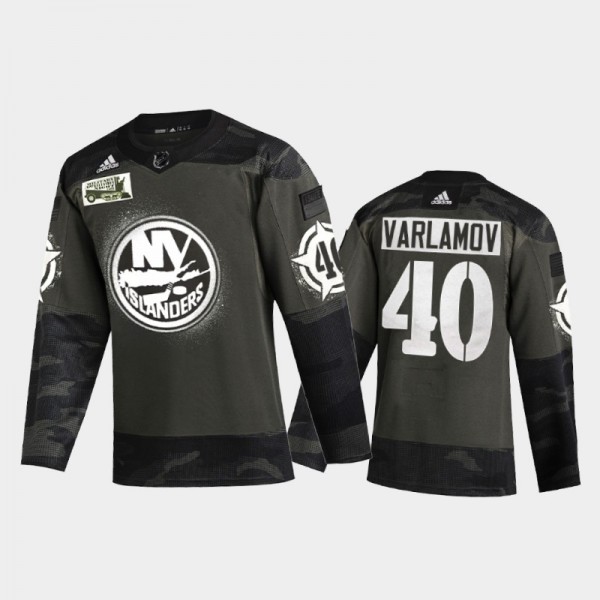 Men's New York Islanders semyon varlamov #40 2021 Military Appreciation Night Camo Jersey