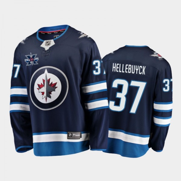 Men's Winnipeg Jets Connor Hellebuyck #37 10th Ann...