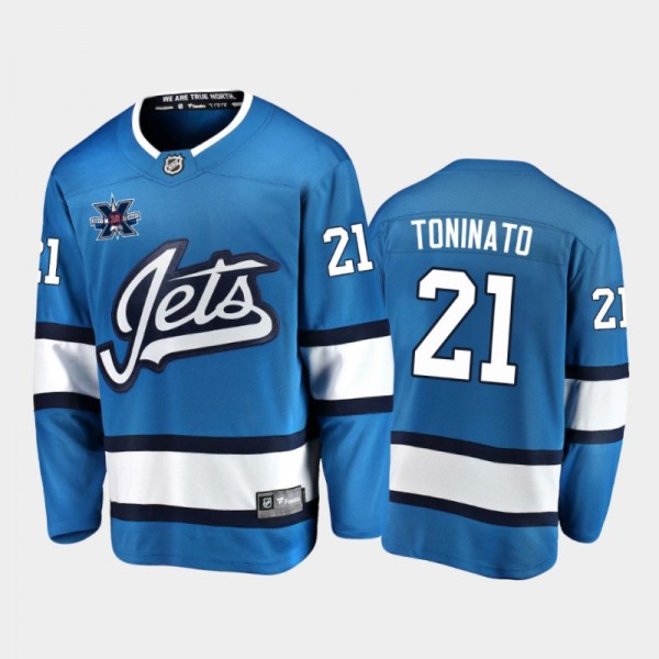 Men's Winnipeg Jets Dominic Toninato #21 10th Anni...