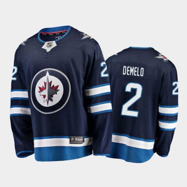 Winnipeg Jets Dylan DeMelo #2 Home Navy 2020-21 Br...