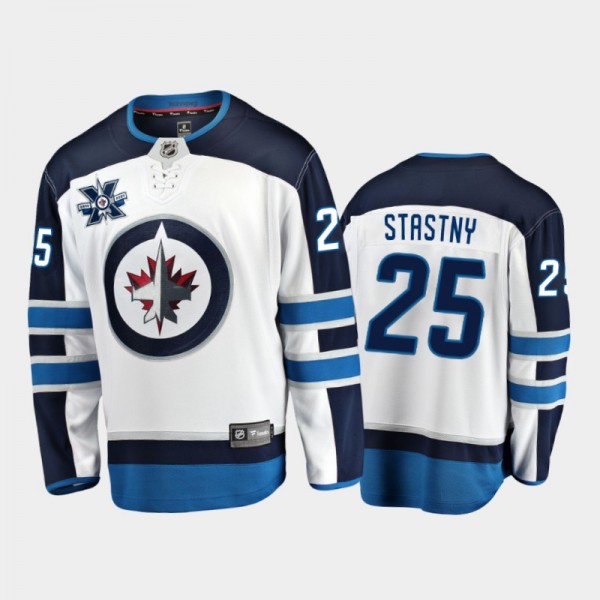 Men Winnipeg Jets Paul Stastny #25 Away White 2020...