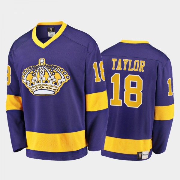 Los Angeles Kings Dave Taylor #18 Heritage Purple Throwback Premier Retired Jersey