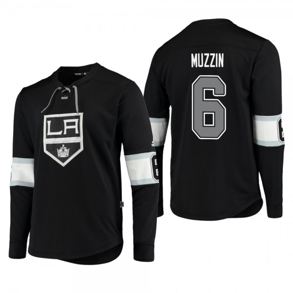 Kings Jake Muzzin #6 Adidas Platinum Long Sleeve 2...