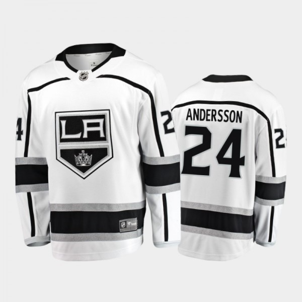 Men's Los Angeles Kings Lias Andersson #24 Away Wh...
