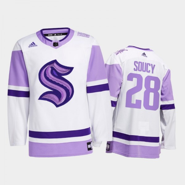 Carson Soucy #28 Seattle Kraken 2021 HockeyFightsC...