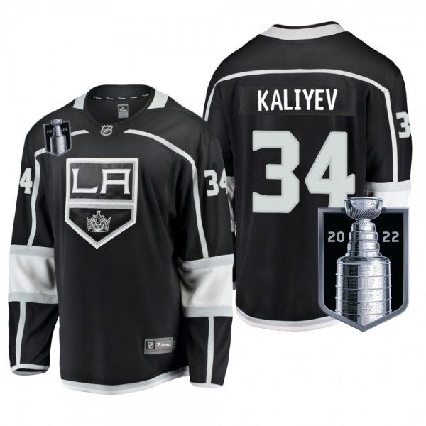 Los Angeles Kings Arthur Kaliyev 2022 Stanley Cup Playoffs Jersey Black