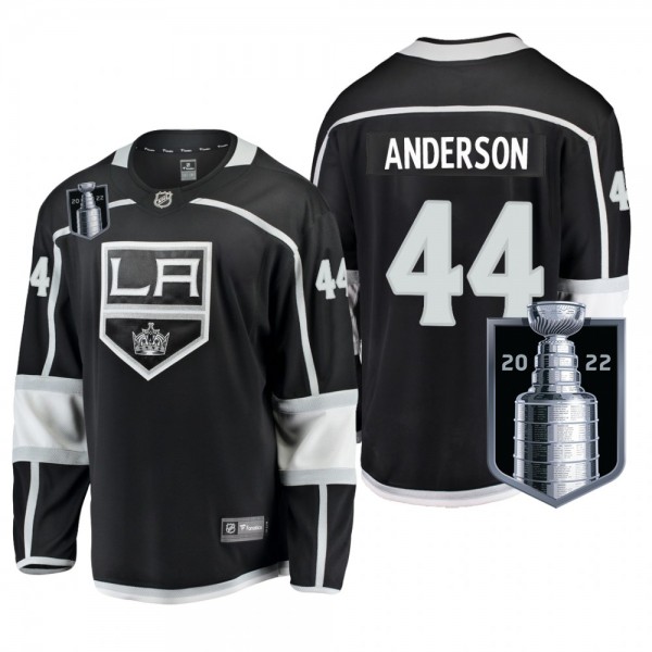 Los Angeles Kings Mikey Anderson 2022 Stanley Cup Playoffs Jersey Black