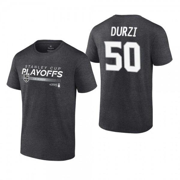 Sean Durzi 2022 Stanley Cup Playoffs Charcoal LA Kings T-Shirt