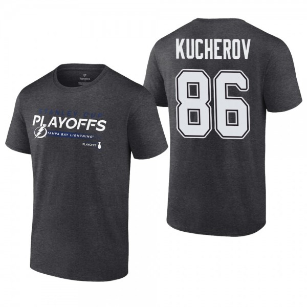 Nikita Kucherov 2022 Stanley Cup Playoffs Tampa Bay Lightning Charcoal T-Shirt
