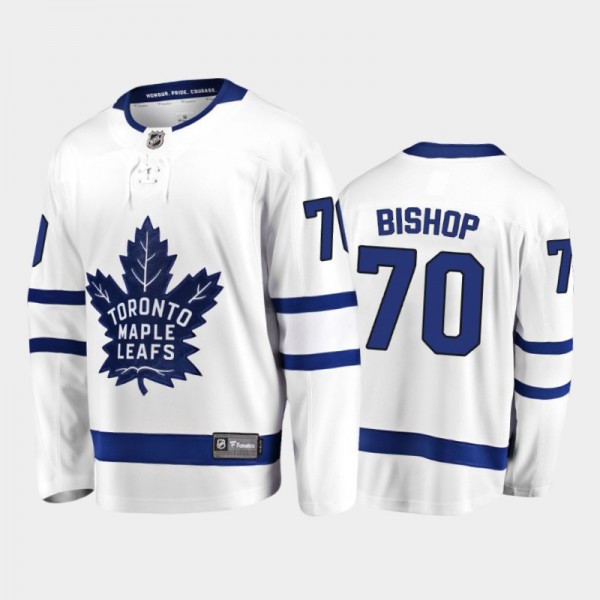 Maple Leafs Alex Bishop #70 Away 2021-22 White Pla...