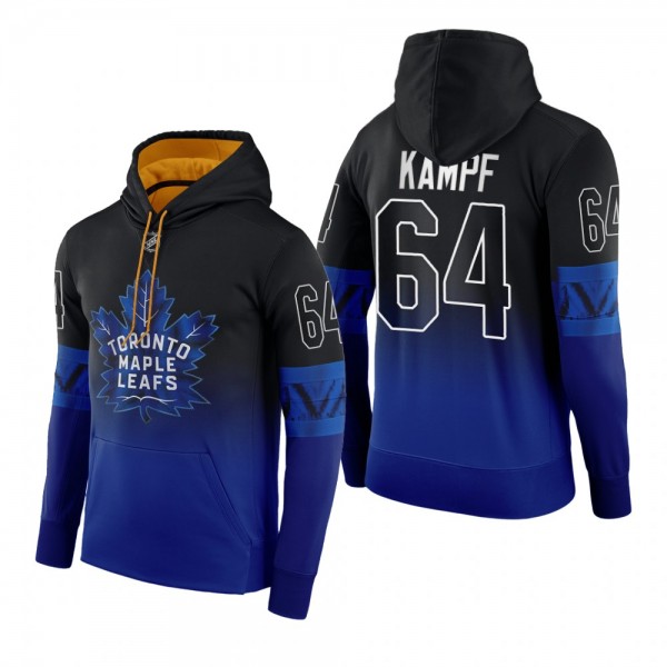 Men David Kampf #64 Toronto Maple Leafs Alternate Black Blue Flipside Hoodie