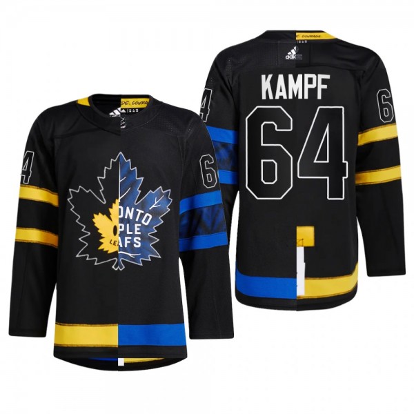 Men Toronto Maple Leafs David Kampf #64 Split Edition Alternate Drew house Black Jersey
