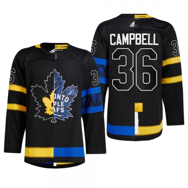 Men Toronto Maple Leafs Jack Campbell #36 Split Edition Alternate Drew house Black Jersey