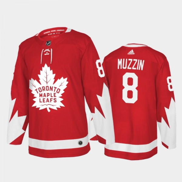Men's Maple Leafs Jake Muzzin #8 Alternate Red Aut...
