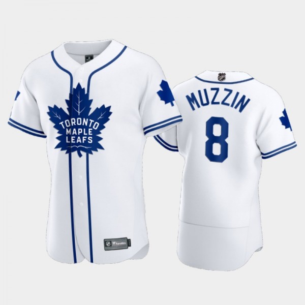 Men's Maple Leafs Jake Muzzin #8 2020 NHL X MLB Cr...
