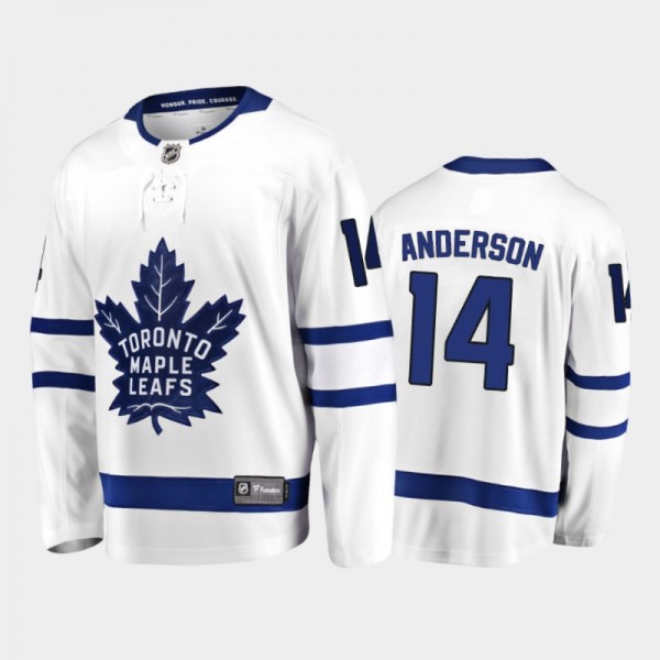 Toronto Maple Leafs Joey Anderson #14 Away White 2...