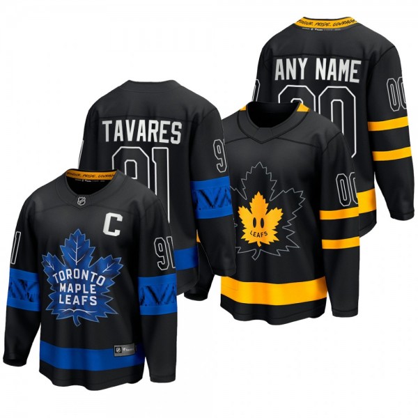 John Tavares #91 Toronto Maple Leafs Drew house 2022 Black Alternate Premier Jersey