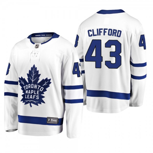 Toronto Maple Leafs #43 Kyle Clifford White Away J...