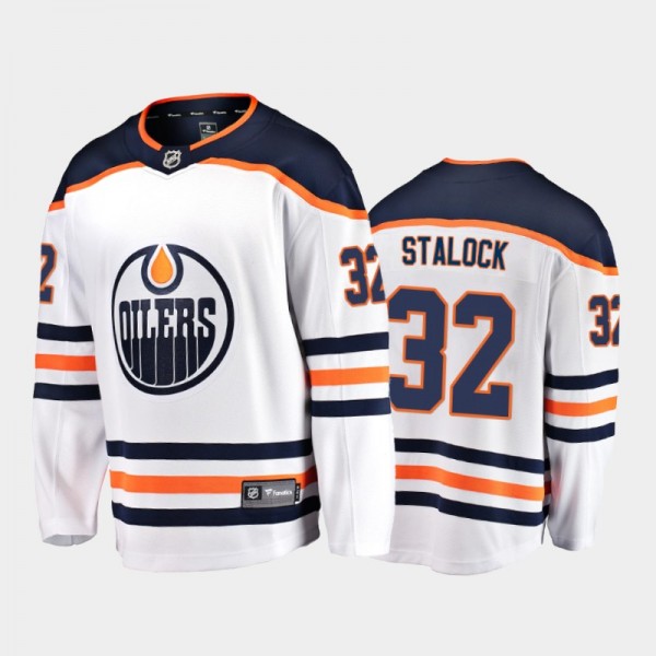Edmonton Oilers #32 Alex Stalock Away White 2021 P...