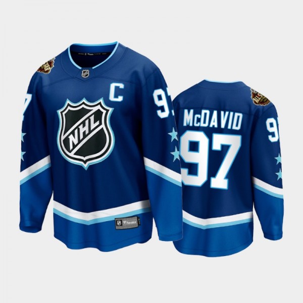 Oilers Connor McDavid #97 2022 All-Star Blue Weste...