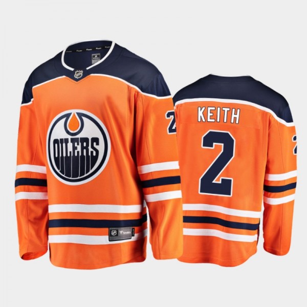 Edmonton Oilers #2 Duncan Keith Home Orange 2021 J...