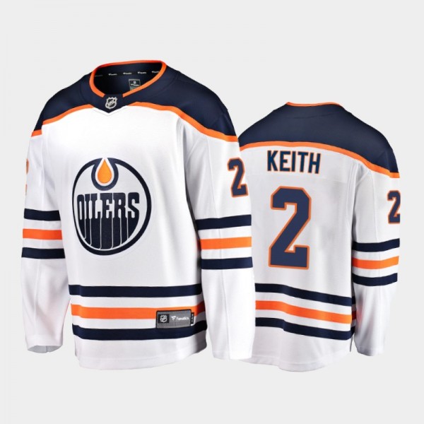 Edmonton Oilers #2 Duncan Keith Away White 2021 Je...