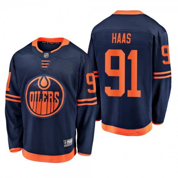 Edmonton Oilers Gaetan Haas #91 Alternate Navy 201...